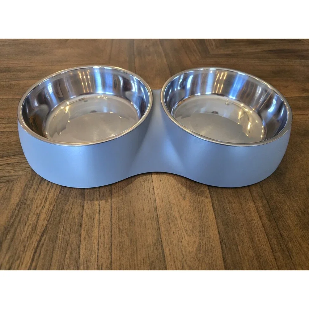 Heavy Duty Double Dog Bowl Feeder Large XL Removable Stainless Steel NWOT